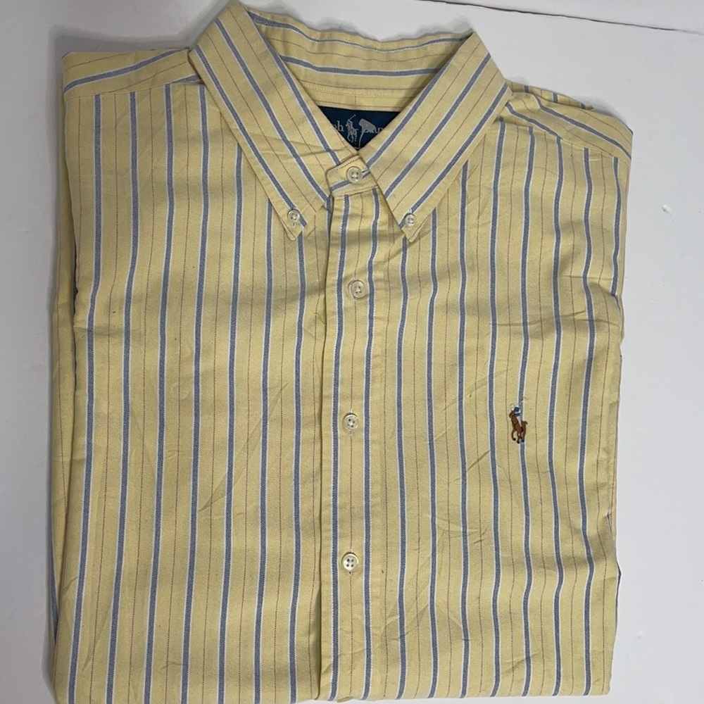 Polo Ralph Lauren Yellow & Blue Stripe Shirt XXL